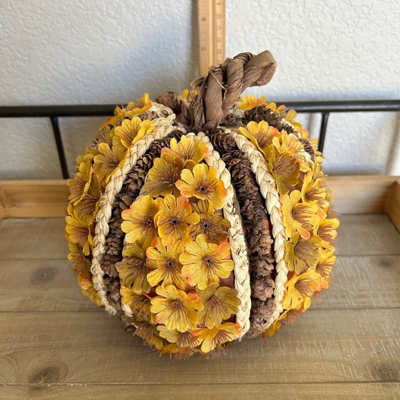 Other - Floral Pinecone Fall Pumpkin Centerpiece Home Decor Autumn Harvest